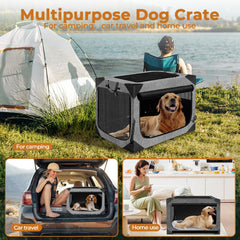 Nottia anti-tip base keeps crate stable on uneven ground.