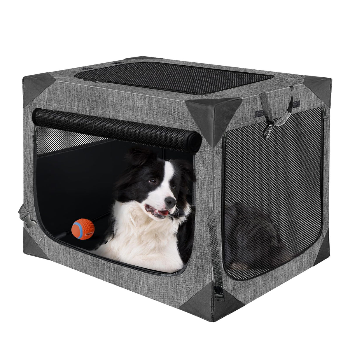 Nottia dog crate collapsible travel design for easy storage and transport.