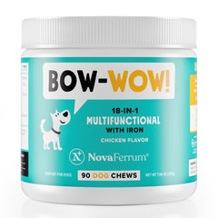 NovaFerrum Bow Wow iron dog supplement chews support healthy iron levels.