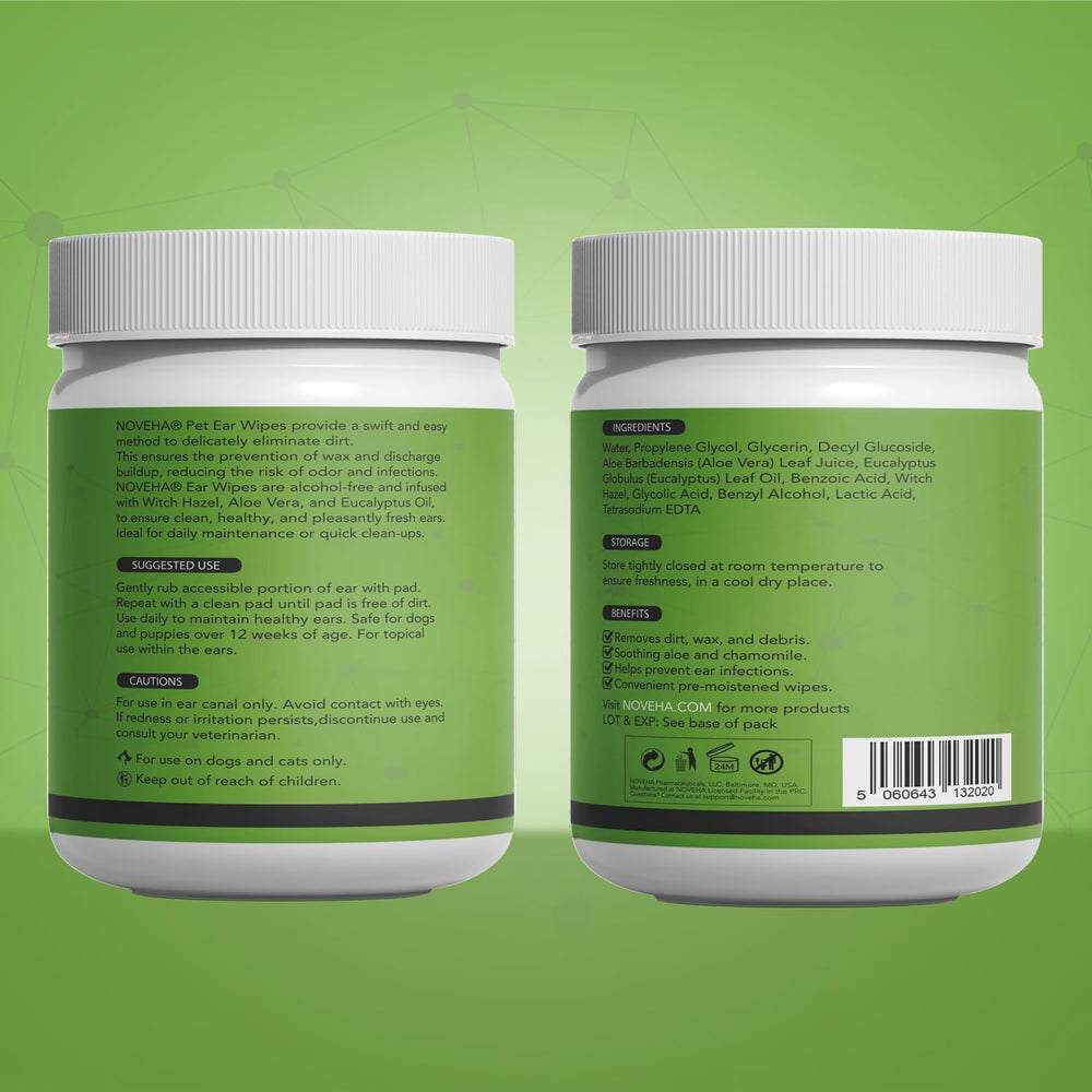 NOVEHA brand logo on pack emphasizing trusted ear care