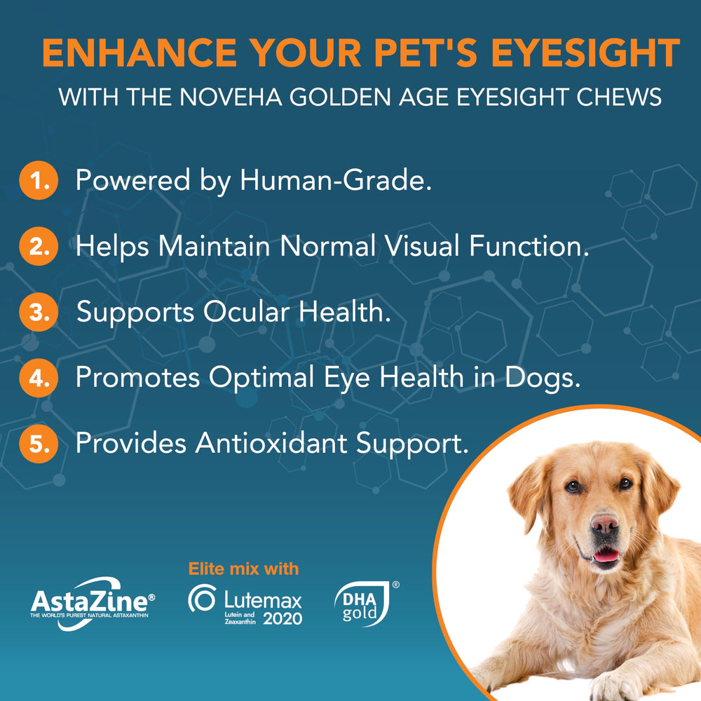 NOVEHA dog eye supplement soft chews close-up for daily use