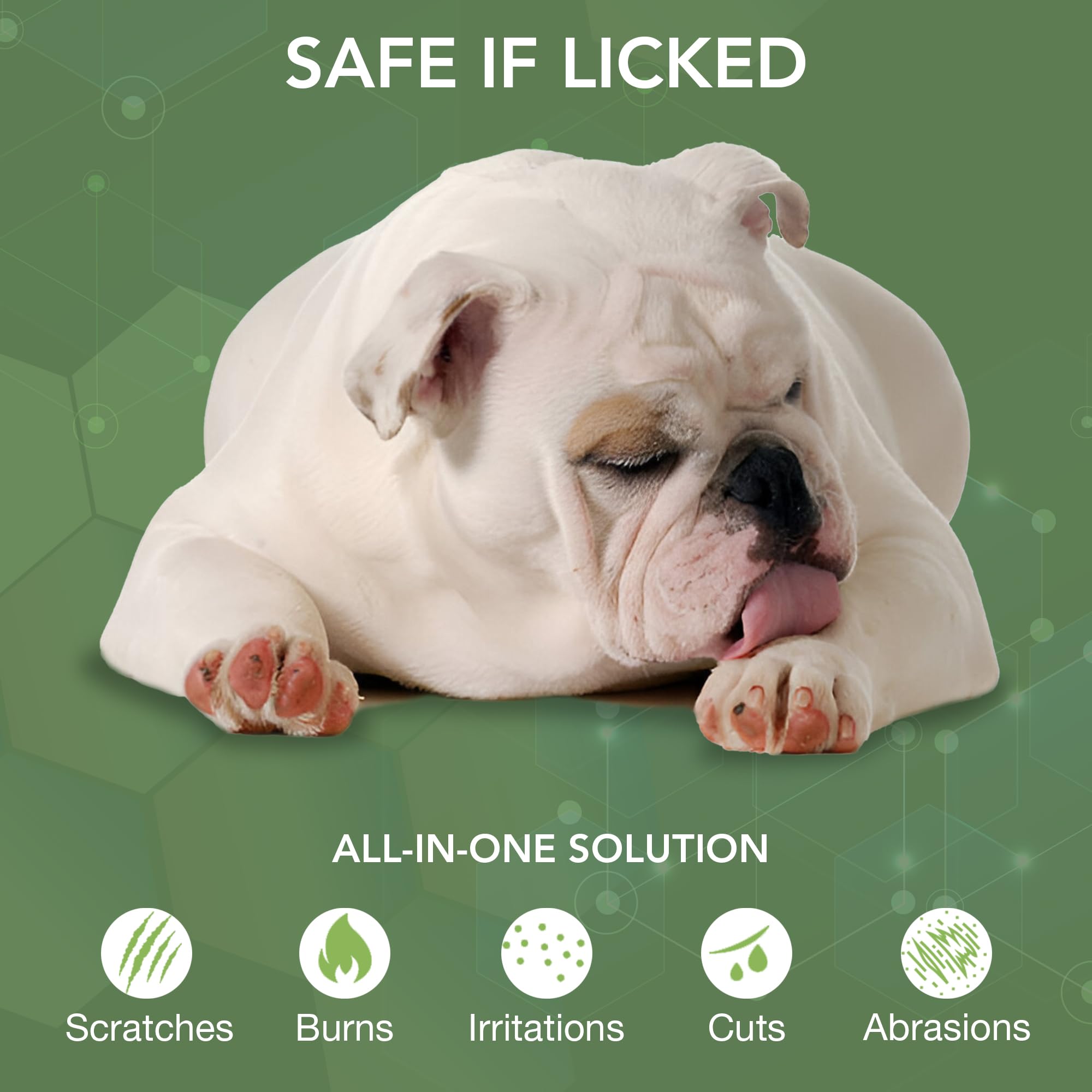 NOVEHA Fast-acting itch relief spray on a dog demonstrates comfort after treatment