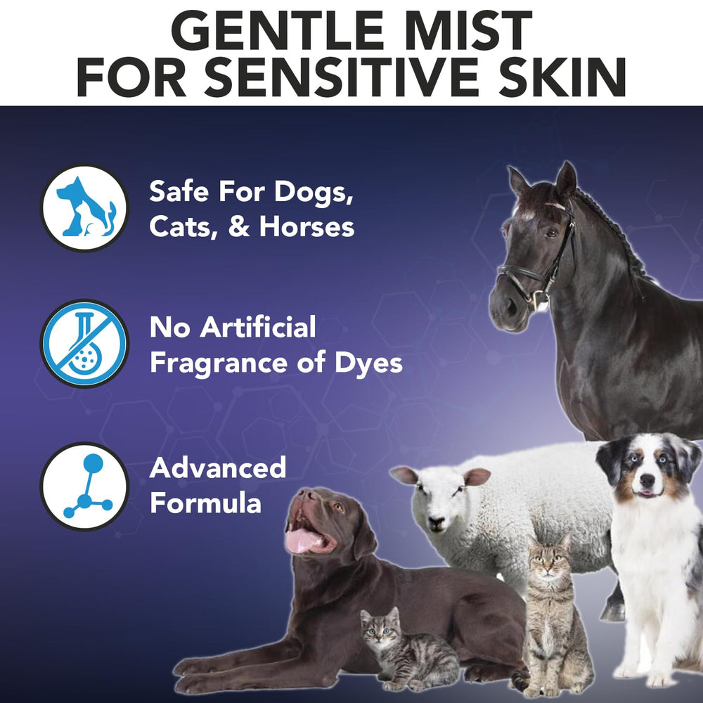 NOVEHA hydrocortisone spray for horses application soothes irritated skin