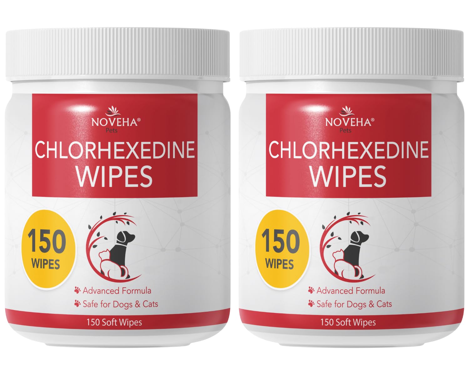 NOVEHA Pet Wipes facial folds: gentle cleansing for dogs and cats.