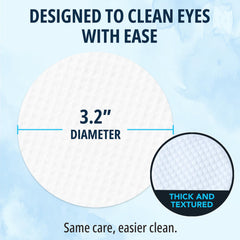 NOVEHA round wipes designed for gentle, thorough cleaning around the eyes