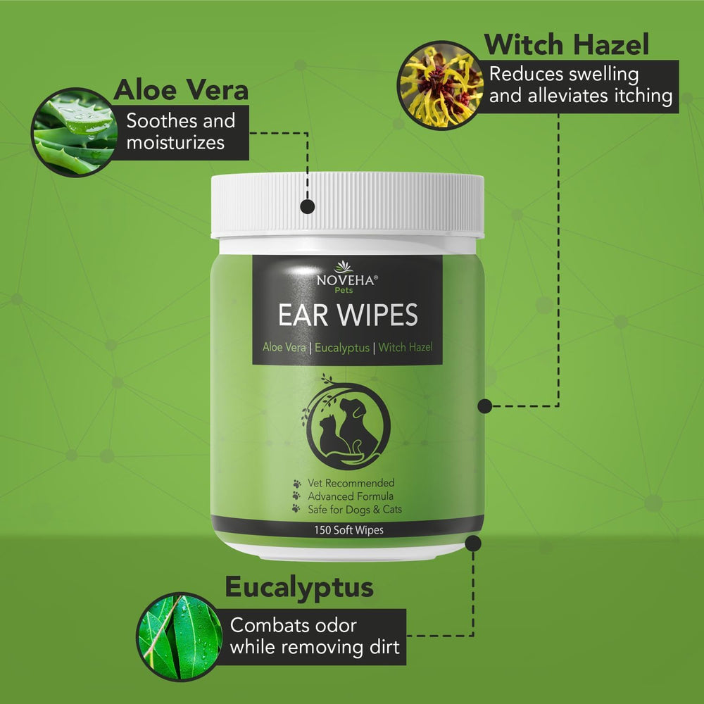 NOVEHA unscented wipes pack revealing odorless formula for pets