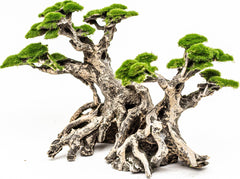 Novelsite bonsai tree with faux moss enhances tank aesthetics and creates a calming focal point.