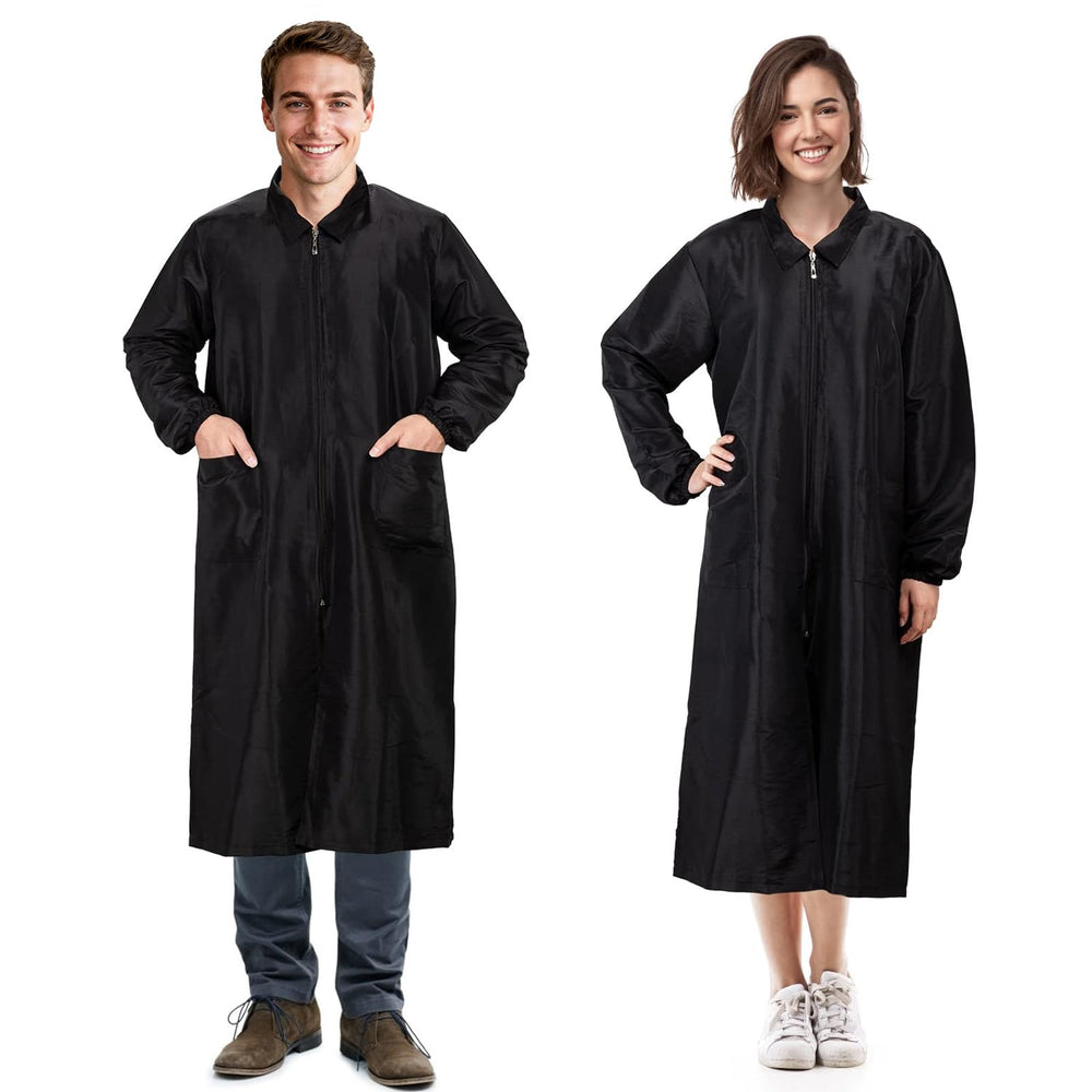 Noverlife long-sleeves grooming workwear front view with lightweight anti-static fabric.
