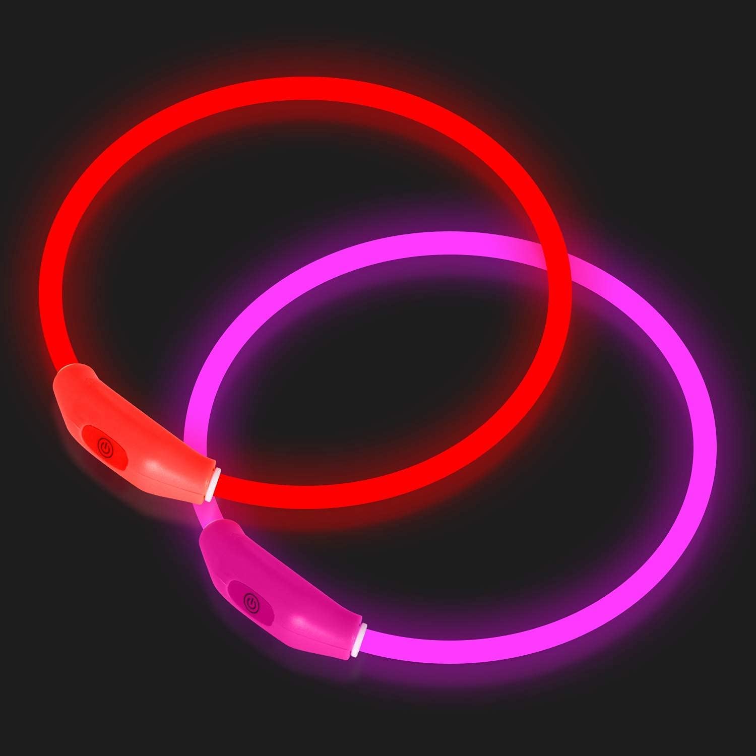 Novkin LED dog collar red enhances nighttime visibility for safer walks