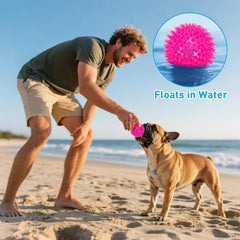 Novkin LED squeaky ball blue lights up on impact, ideal for low-light play.