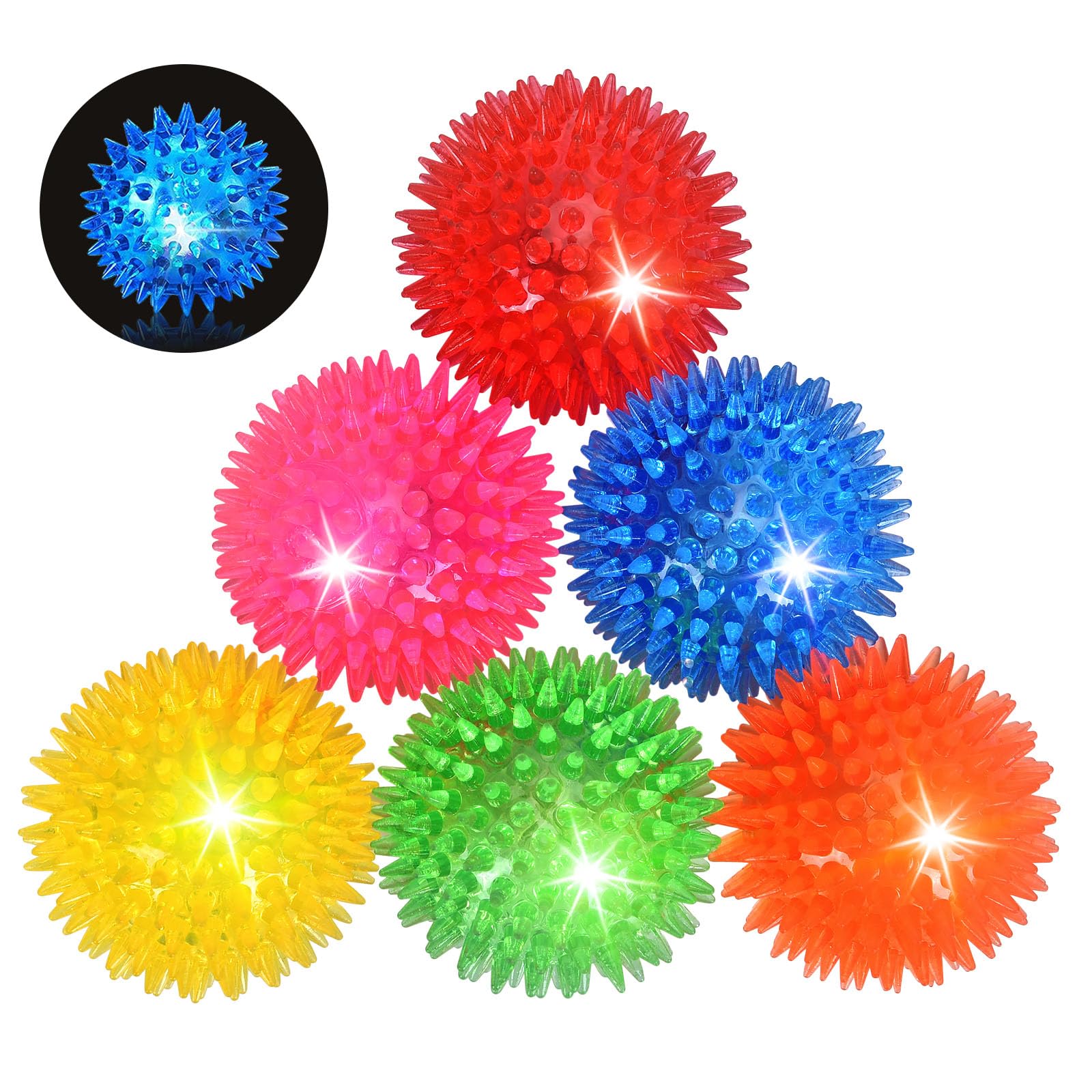 Novkin LED squeaky ball red glows on impact for safe, visible outdoor fetch.