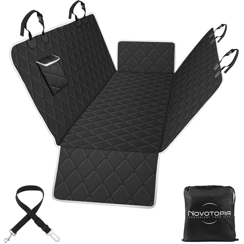 Novotopia dog car seat cover waterproof backseat protection against spills and messes.