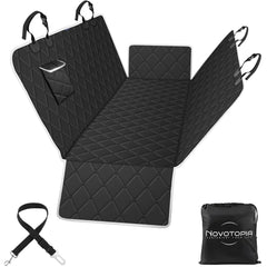 Novotopia dog car seat cover waterproof backseat protection against spills and messes.