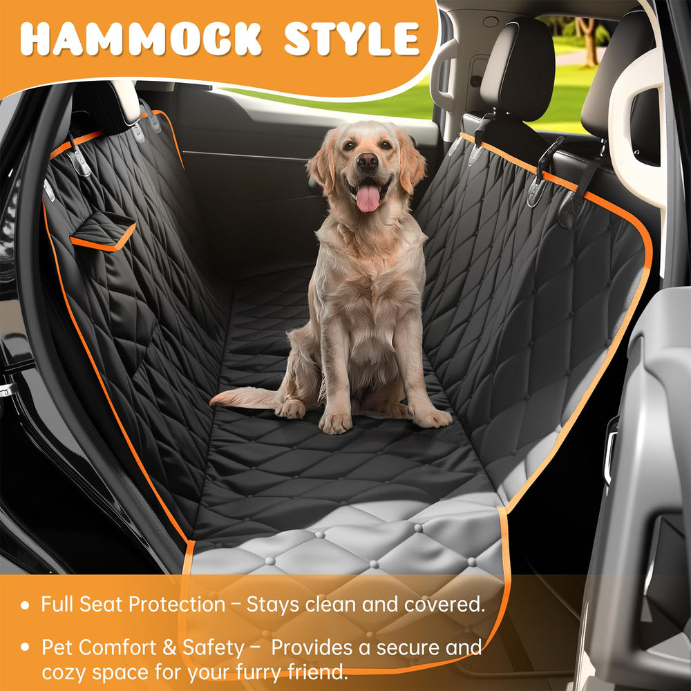 Novotopia dog seat cover close up showing waterproof 600D Oxford fabric.