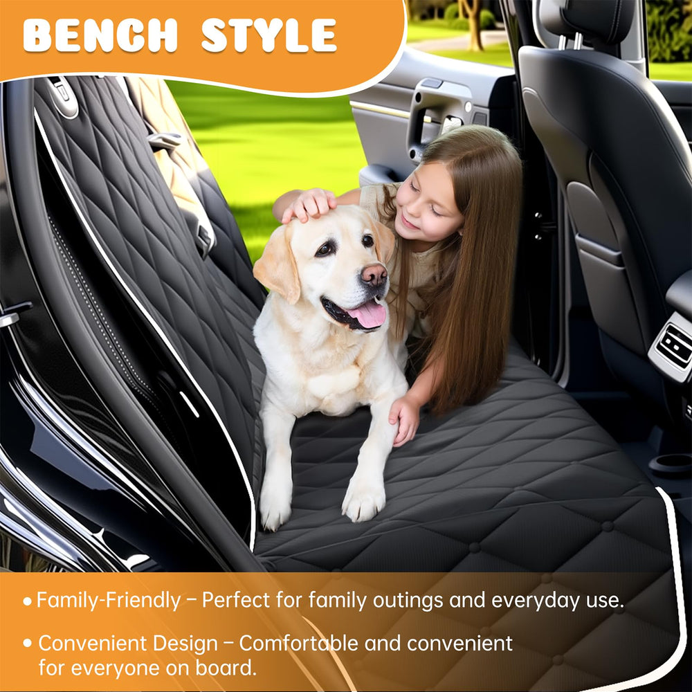 Novotopia dog seat cover with anchors keeps seat in place during rides.