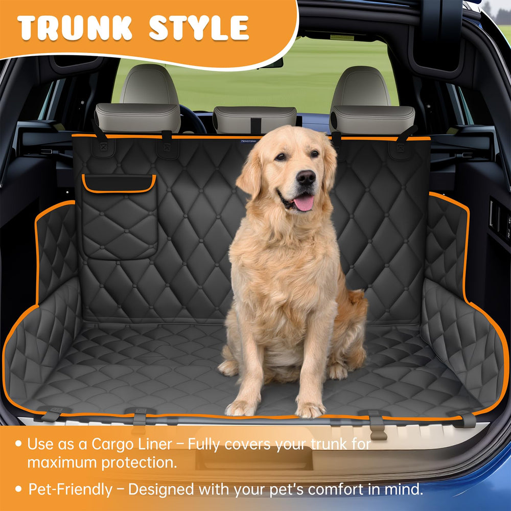 Novotopia dog seat cover installation demo showing secure fit in a car.