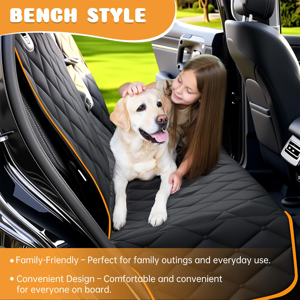 Novotopia dog seat cover non slip backing with seat anchors keeps pets secure.