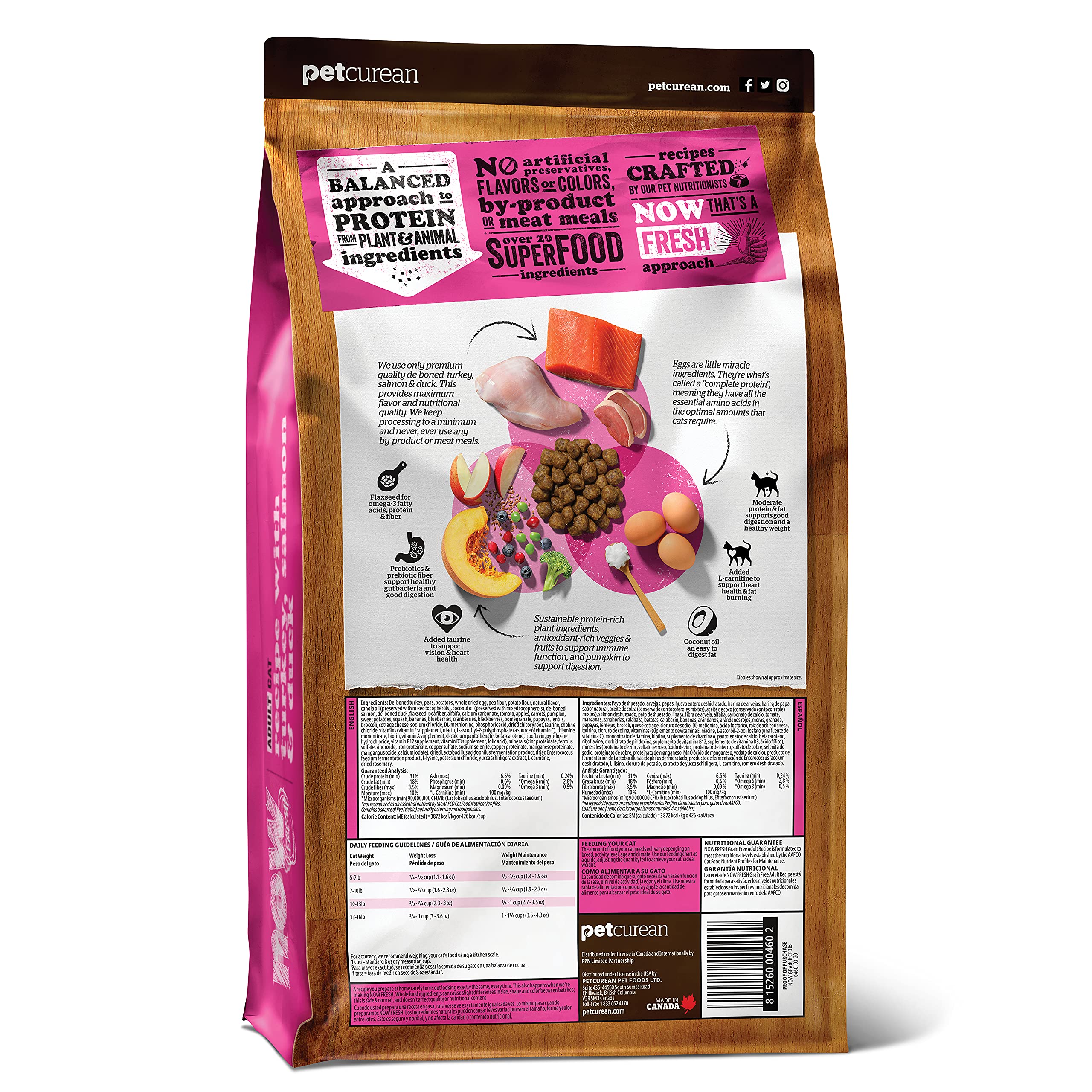 Now Fresh packaging canister label showcasing grain-free recipe formula.