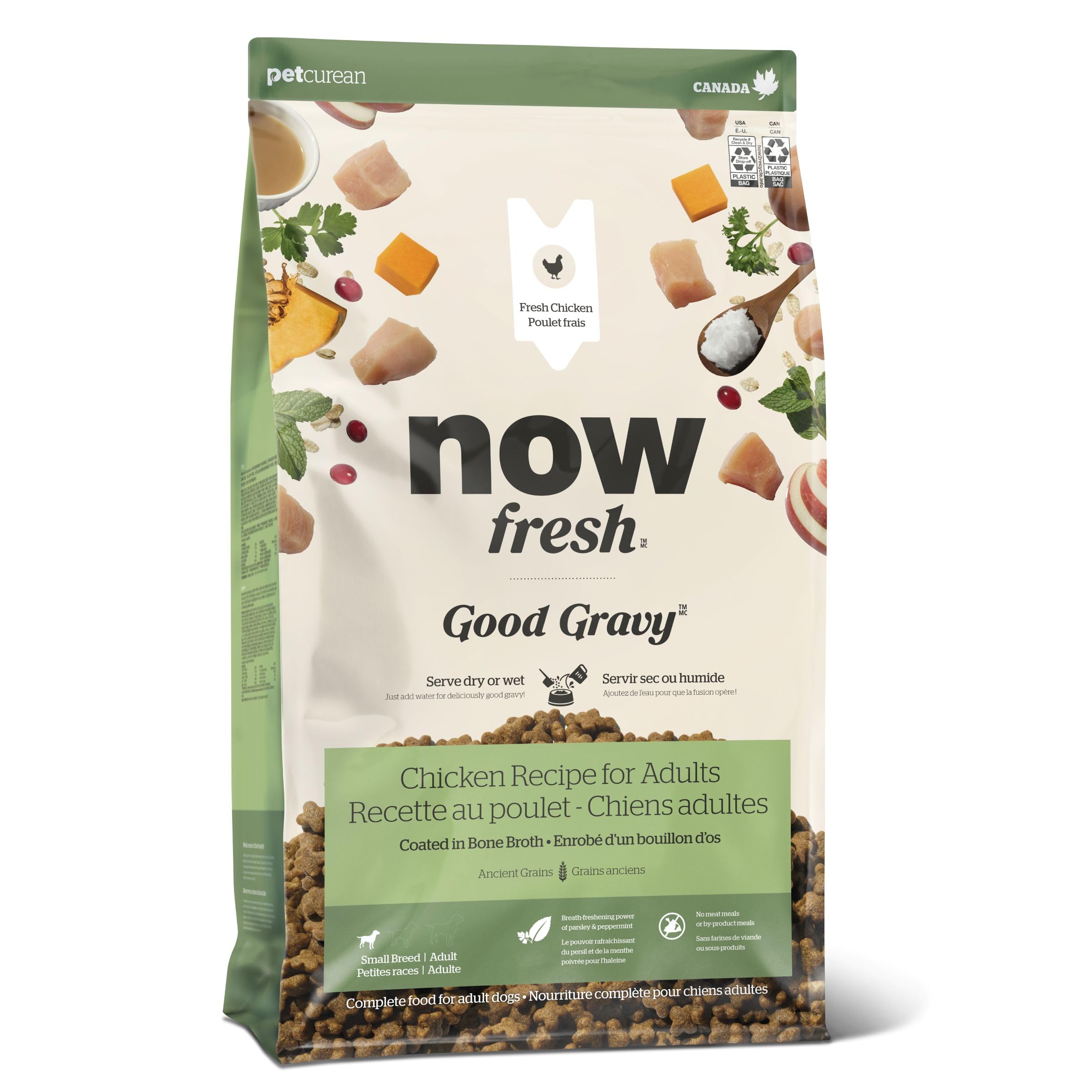Now Fresh Good Gravy small breed chicken kibble for tiny chewers.