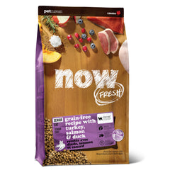 Now Fresh grain-free senior turkey kibble supports digestion and muscle maintenance.