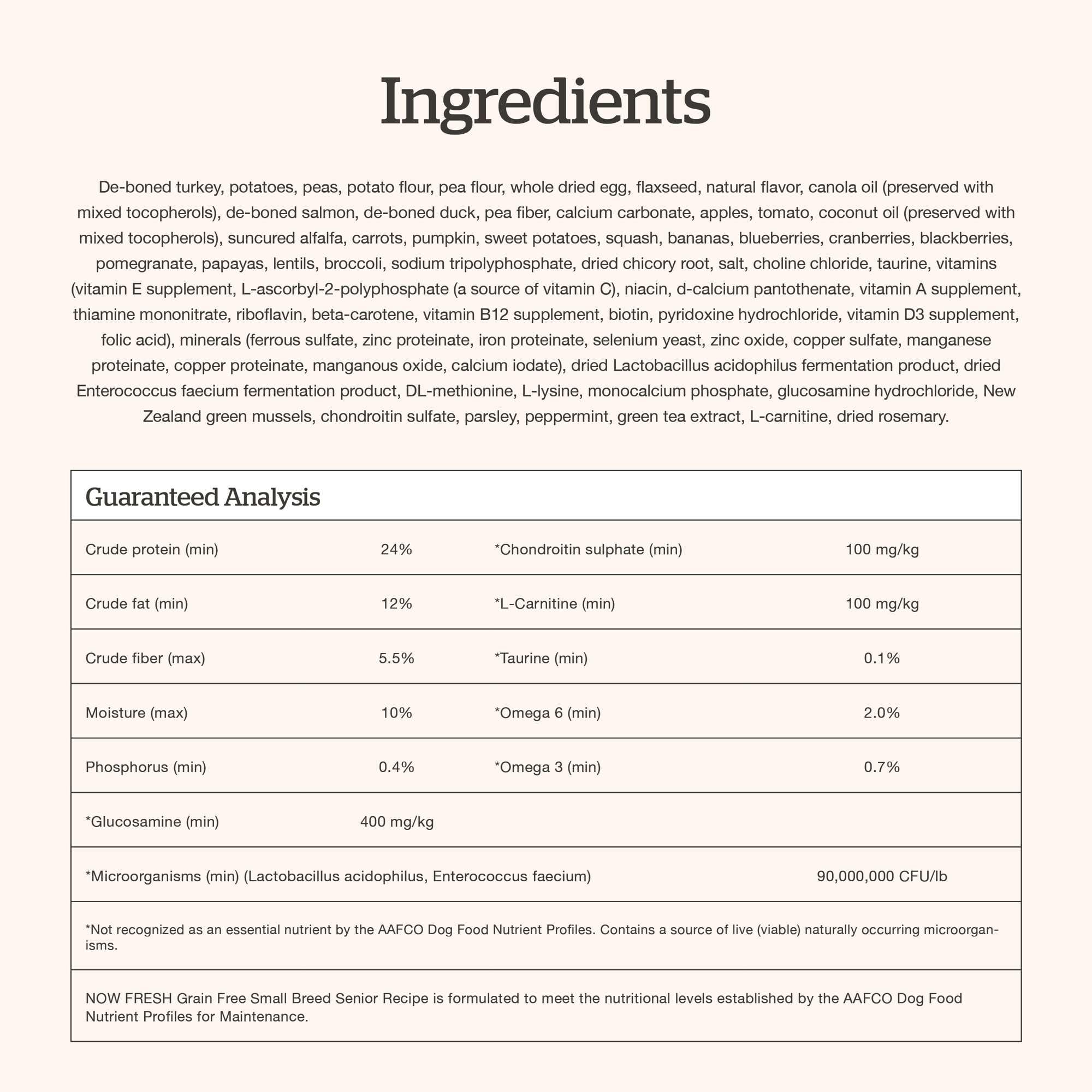 Now Fresh made-in-canada label indicating local sourcing and safety standards.