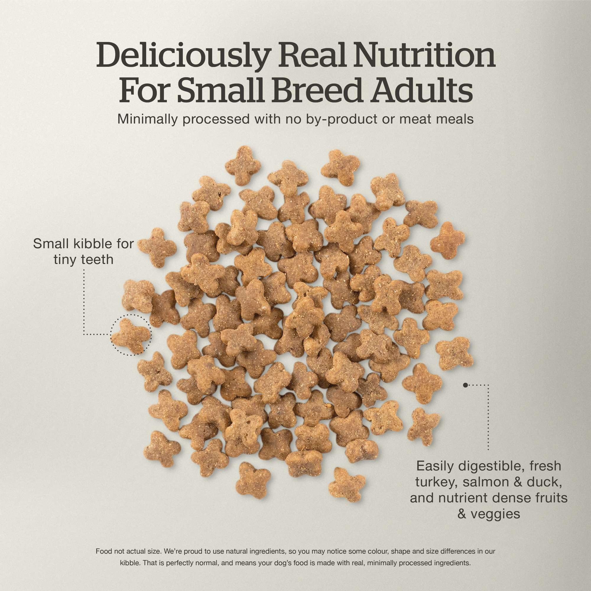 Now Fresh Canada-made label on small-breed packaging.