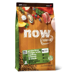 Now Fresh small breed senior dry dog food bag with turkey, salmon and duck for seniors