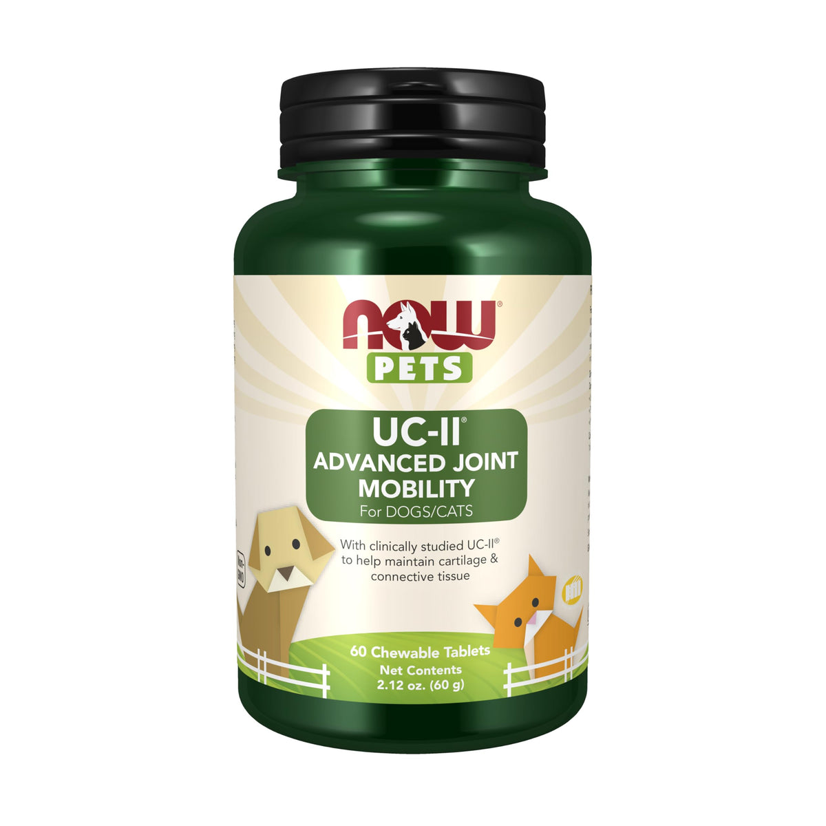 NOW Pets UC-II Advanced Joint Mobility packaging shows trusted daily joint support