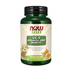 NOW Pets UC-II Advanced Joint Mobility packaging shows trusted daily joint support