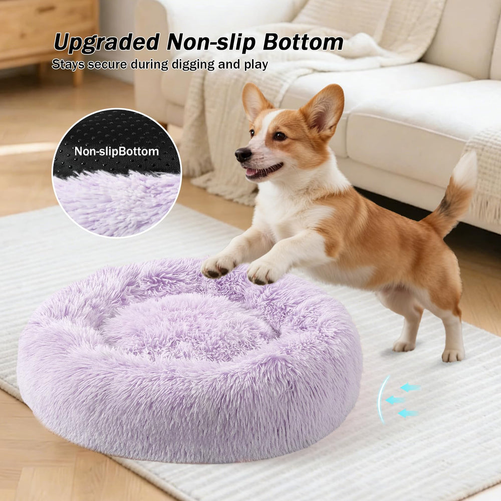 NOYAL Calming Donut Bed raised rim for secure snuggle and restful sleeping