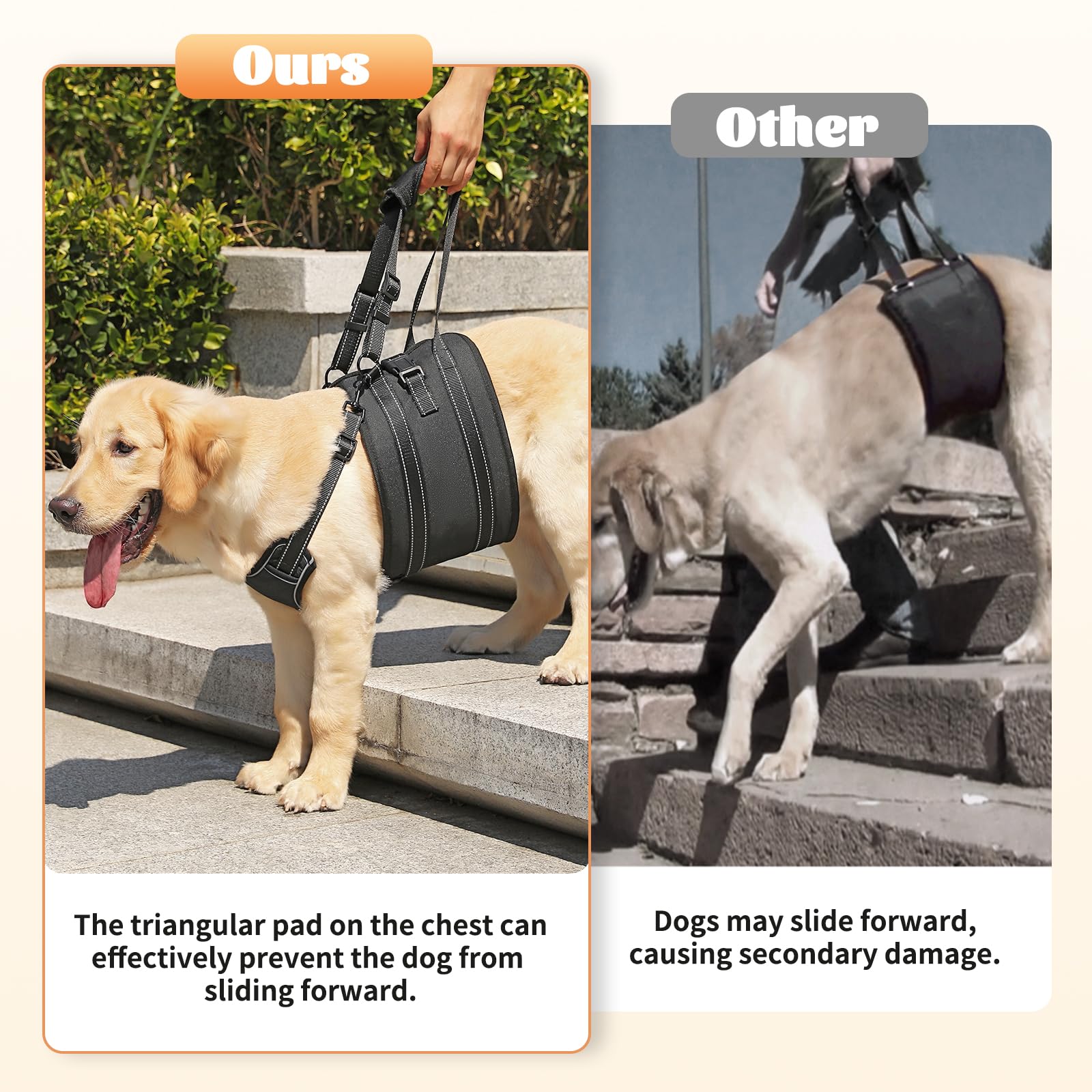 NOYAL Dog Lift Harness stair assist feature enabling safer climbs