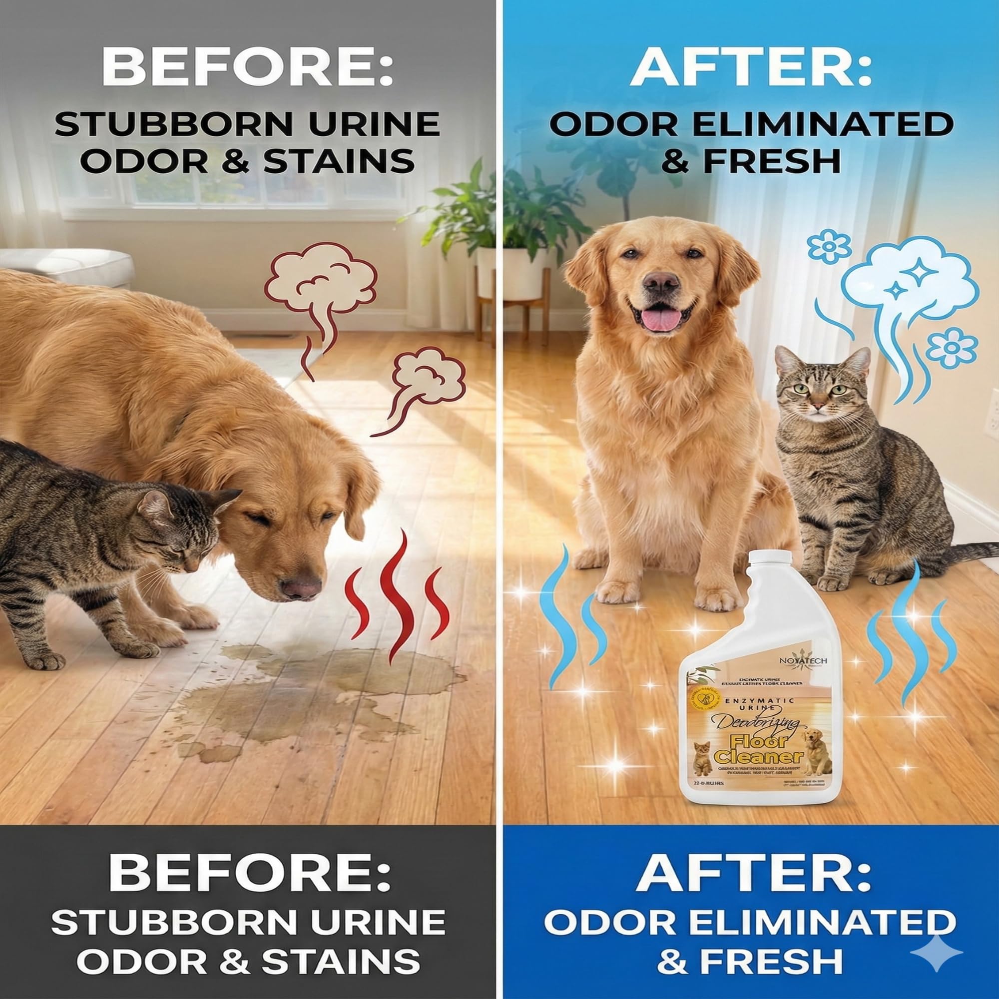 Close-up grout with NOYATECH showing enzyme action lifting odors.