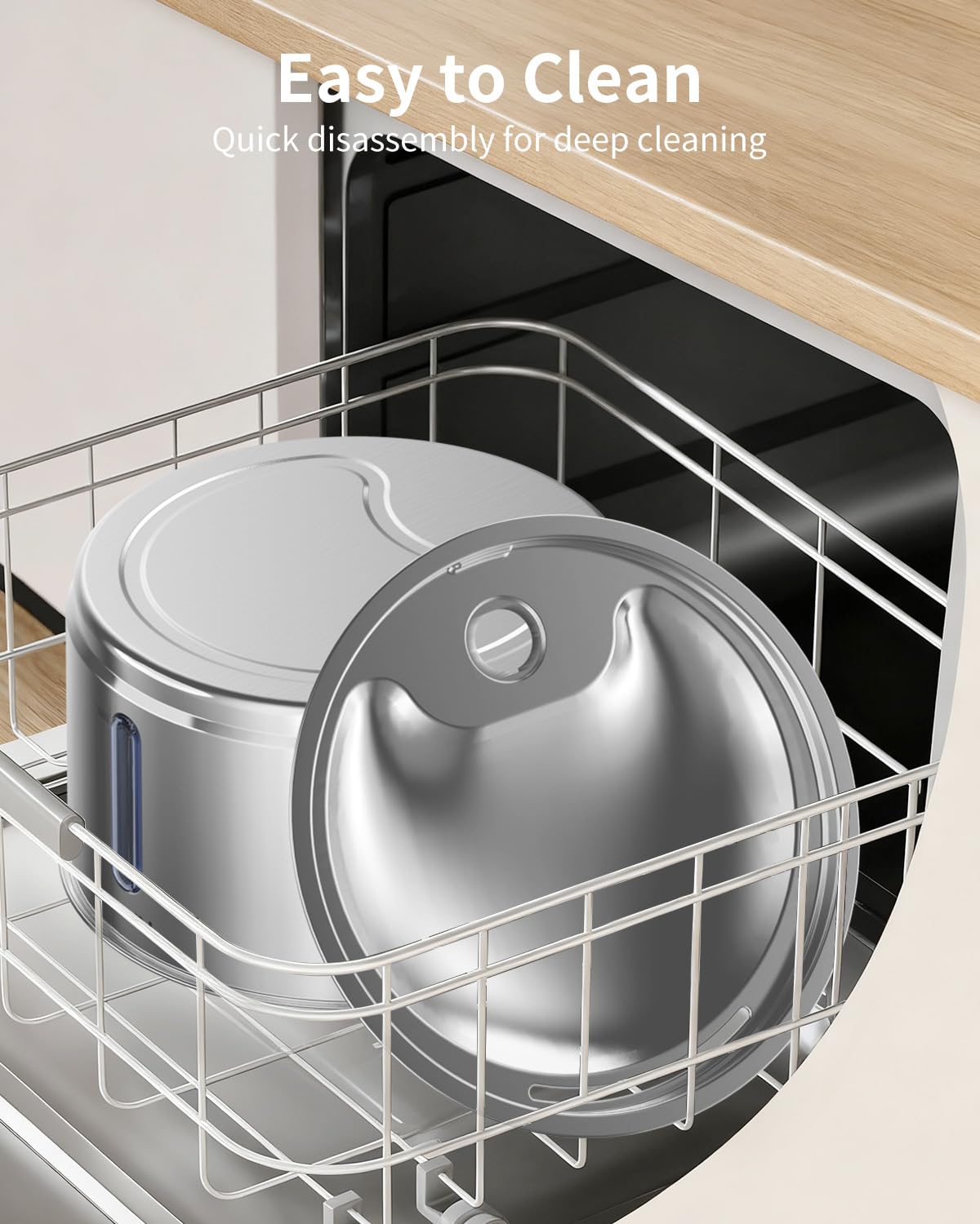 NPET dishwasher-safe stainless steel parts simplify upkeep and reuse.