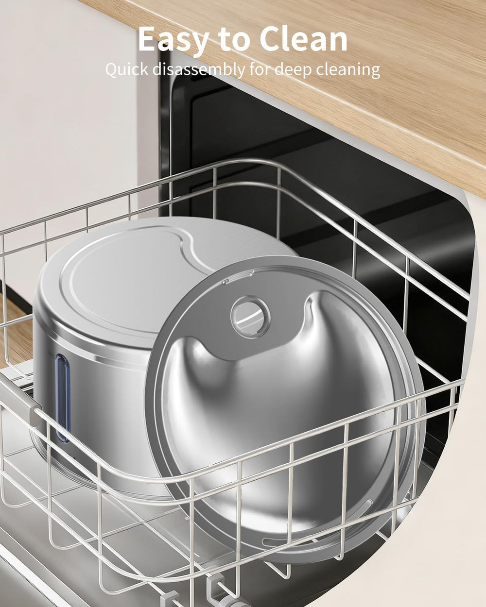 NPET dishwasher-safe stainless steel parts simplify upkeep and reuse.
