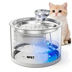 NPET N280 glass fountain front view for clean hydration