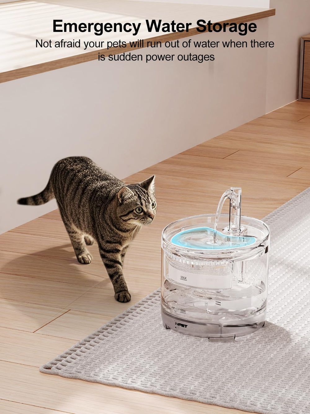 NPET WF050 three-layer filter reduces hair, debris, odors, and taste.