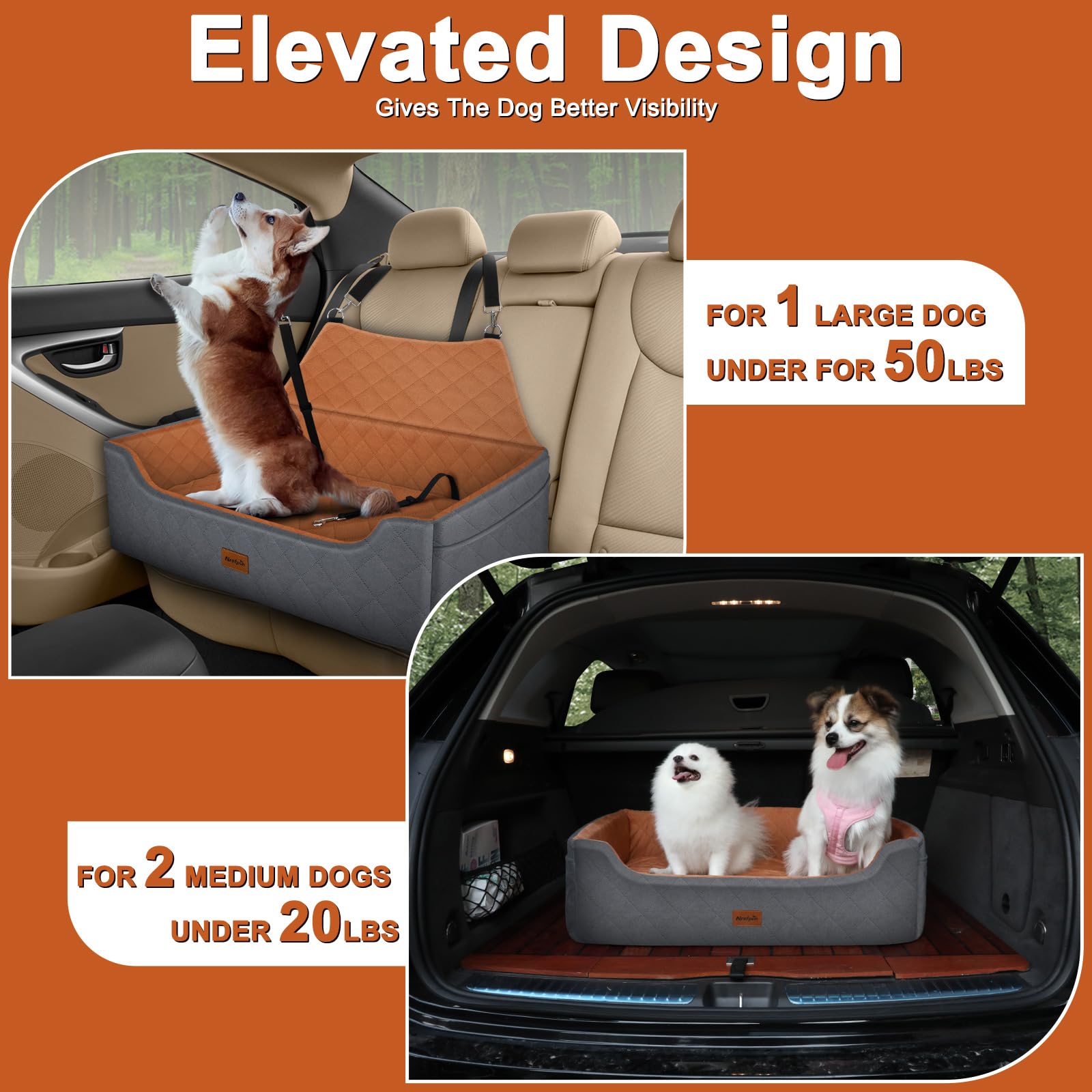 Nrefpun elevated booster cushion demonstrates comfortable seating for dogs