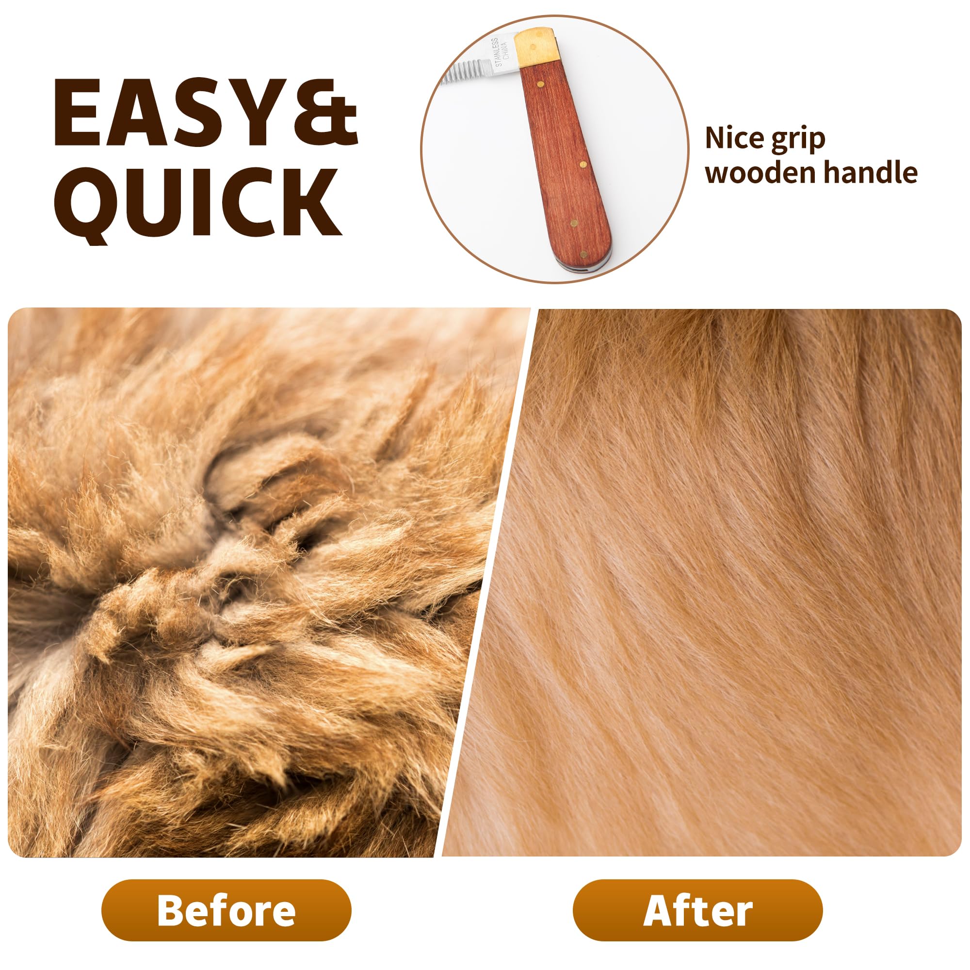 NRTFE grooming tool features sharp bristles and straight edge.