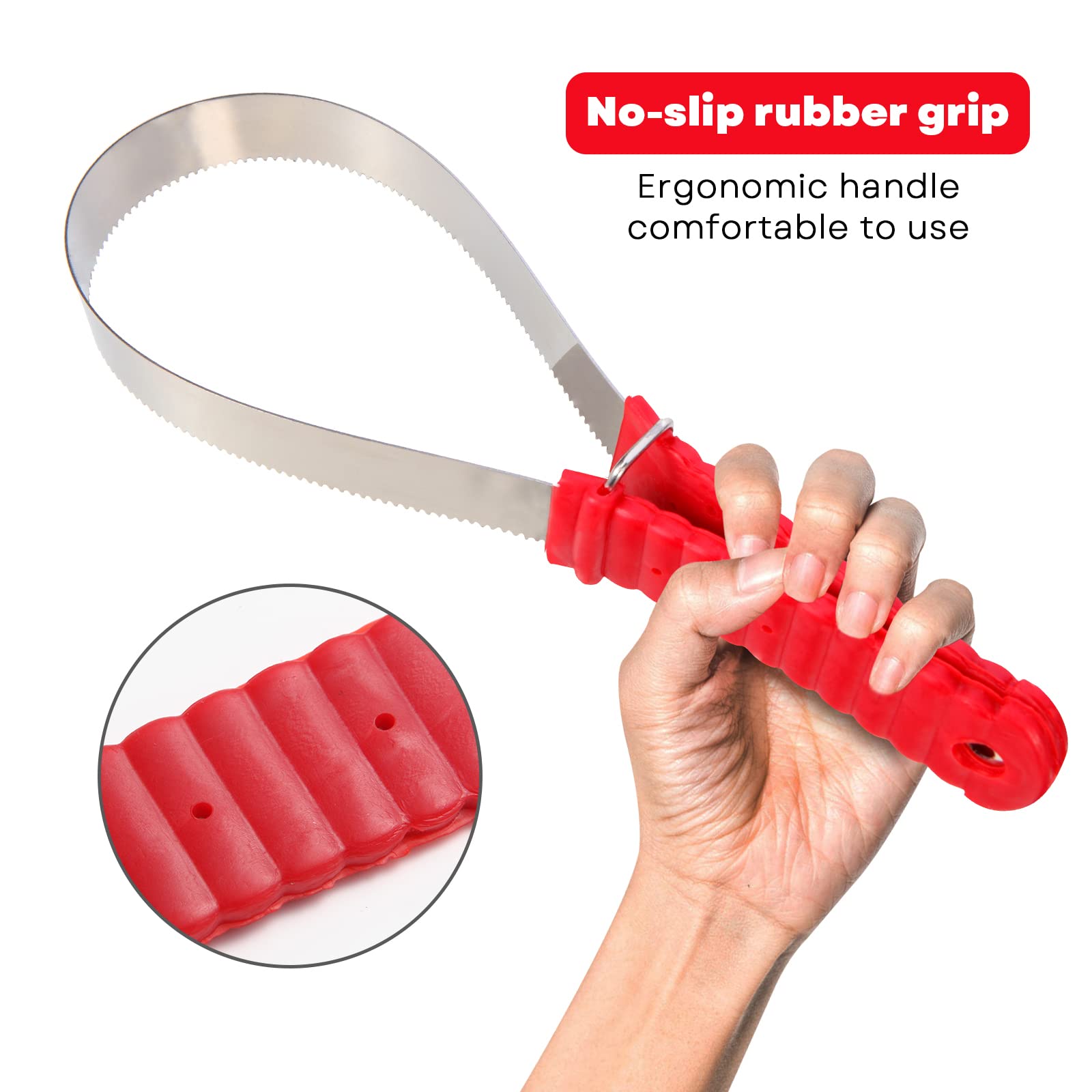 NRTFE shedding blade with one-loop design for easy handling