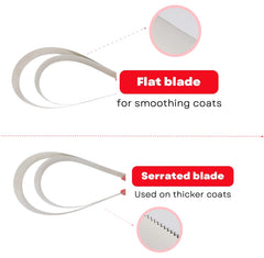NRTFE stainless steel shed blade with two loops for versatile grooming.