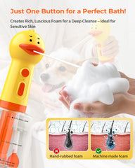 NRYDEPET auto mixing button demonstrated for smooth, even foam distribution.
