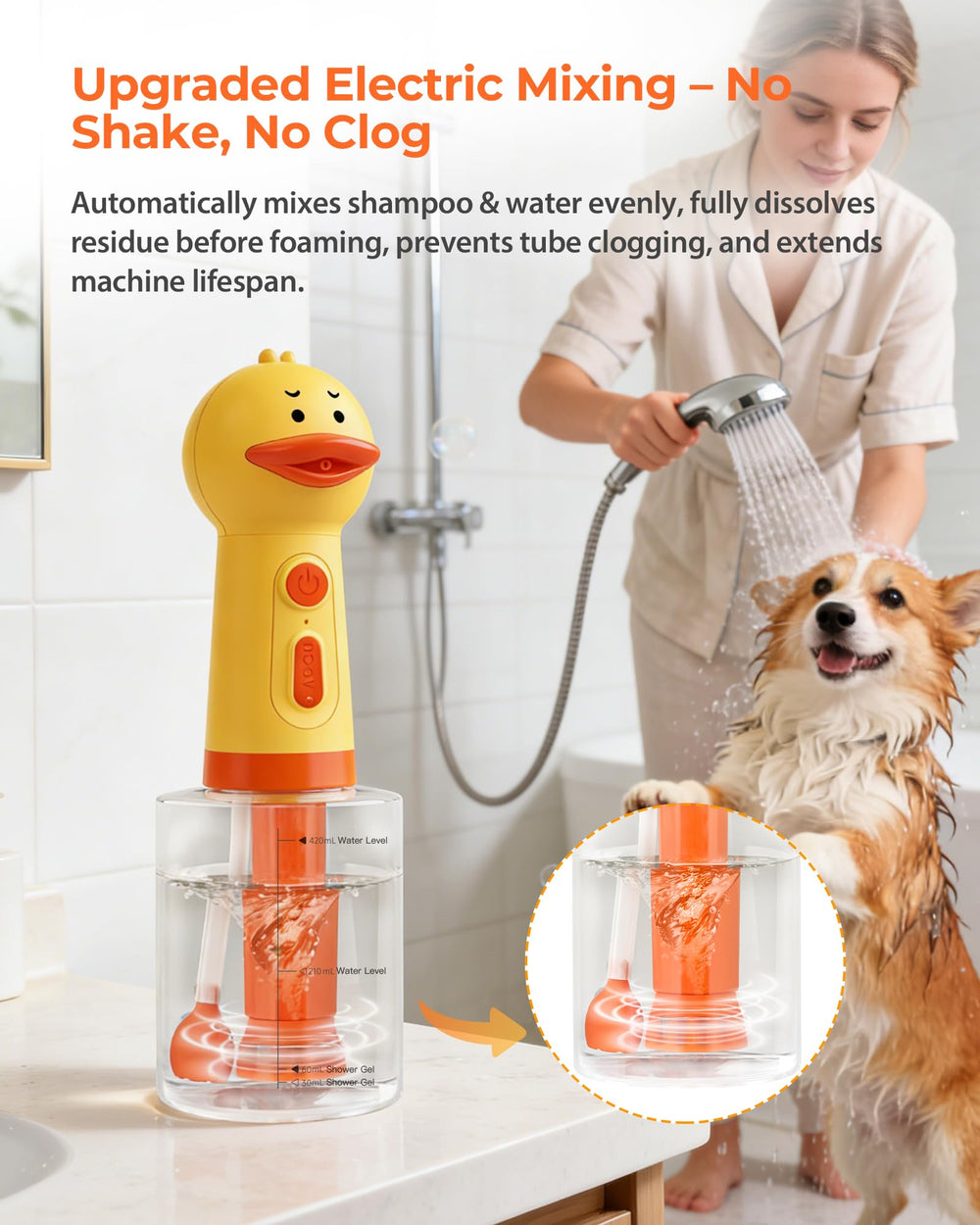NRYDEPET rechargeable battery enables cordless use during home grooming.