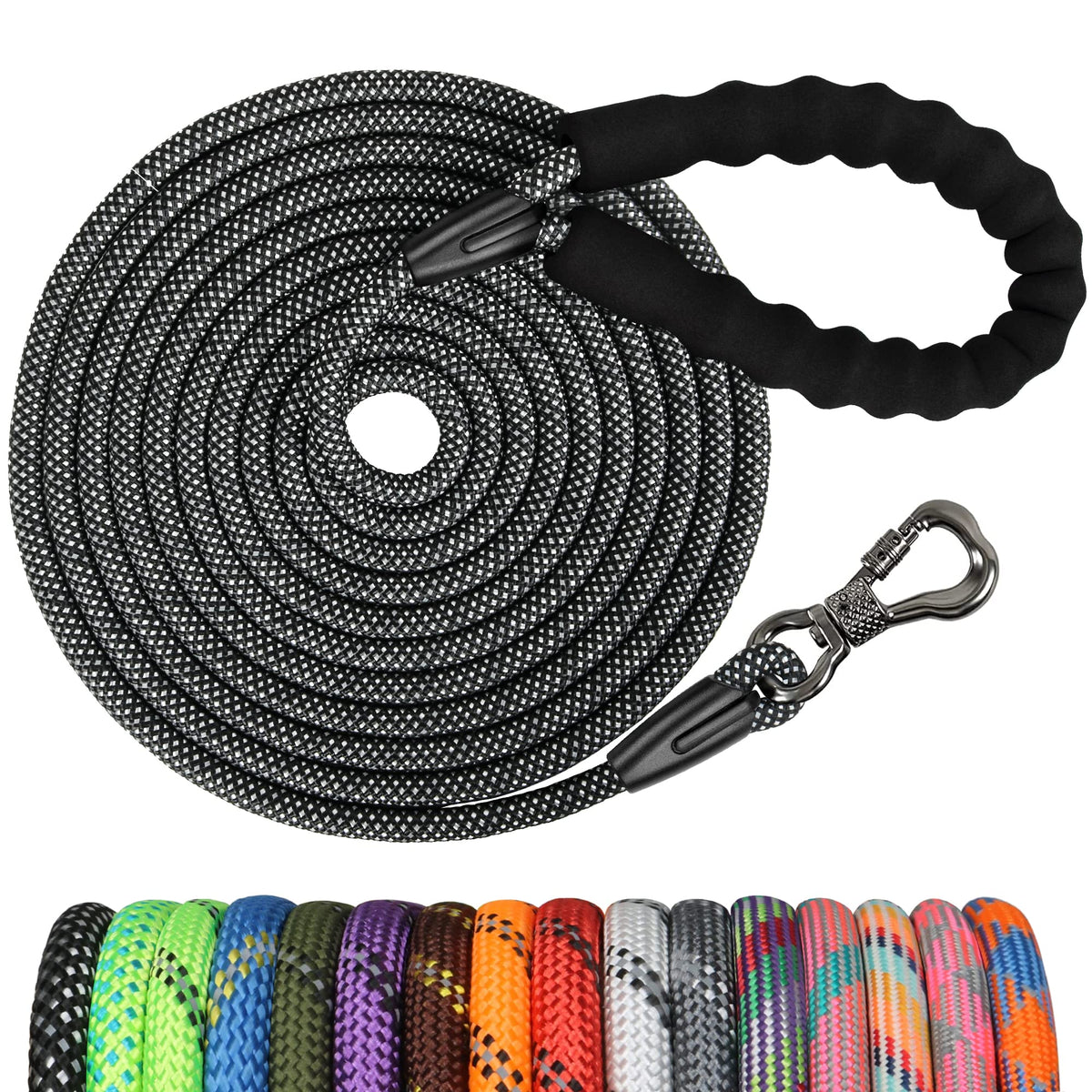 NTR Long Dog Leash 50ft in action for controlled, comfortable walks.