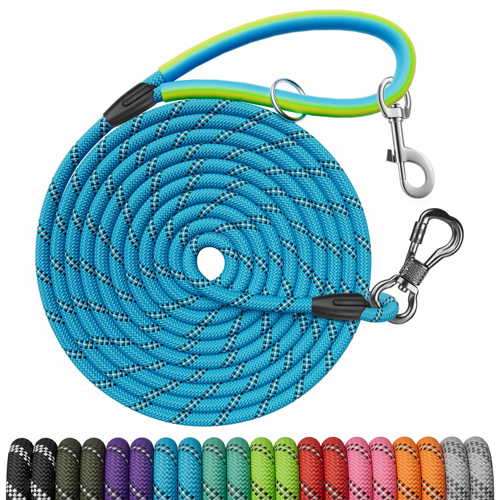 NTR Training Leash 30ft blue check for versatile outdoor control