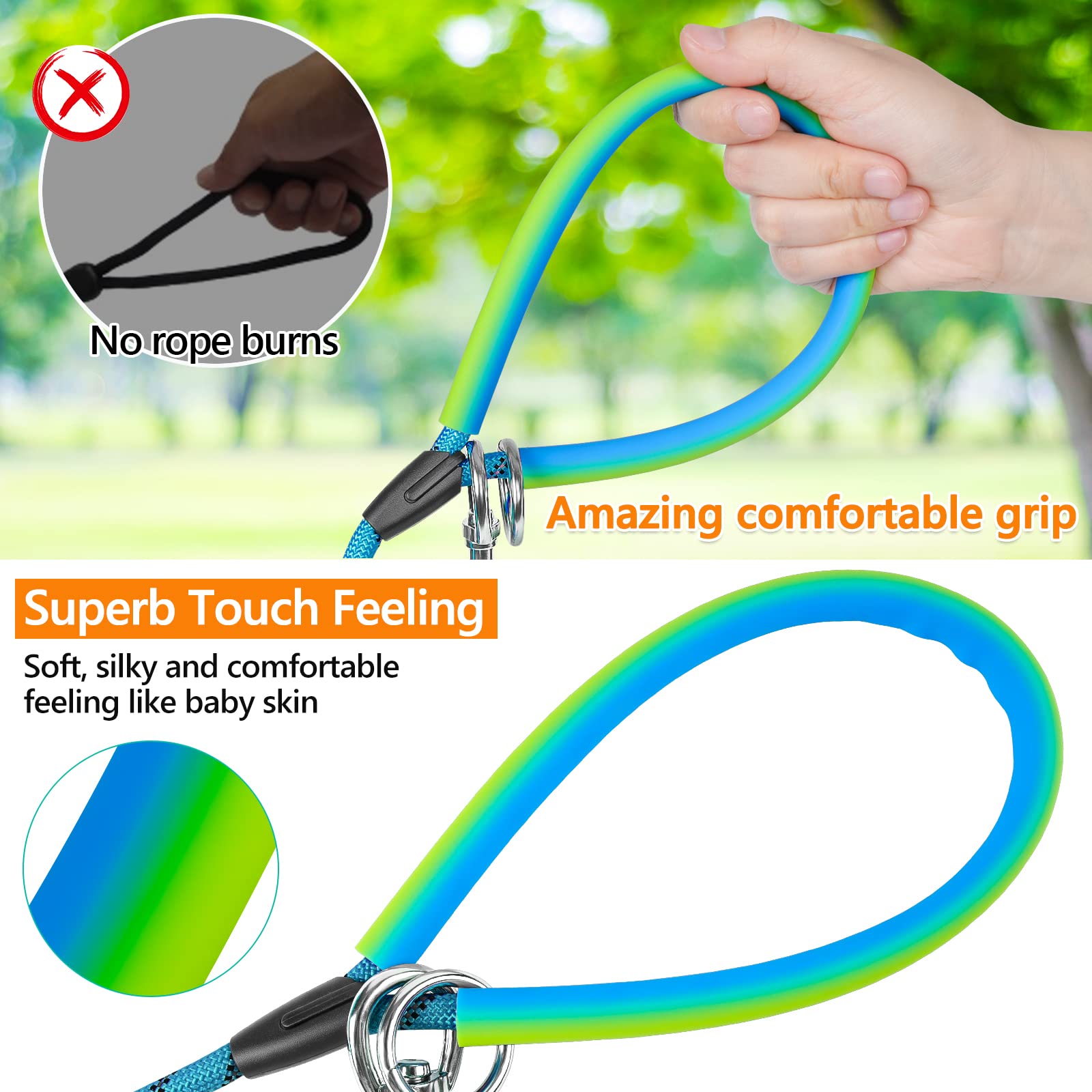 NTR Training Leash soft rubber handle for comfortable grip