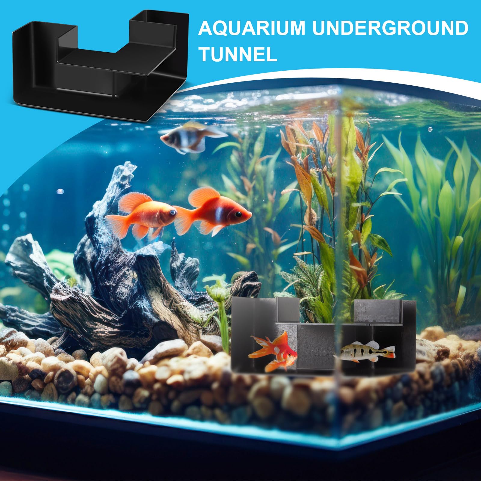 Nuanchu 2-pack tunnels add enrichment and space for fish and shrimp.