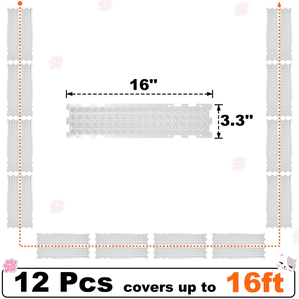 Nuanchu cat deterrent mat in garden deters curious animals near plants.