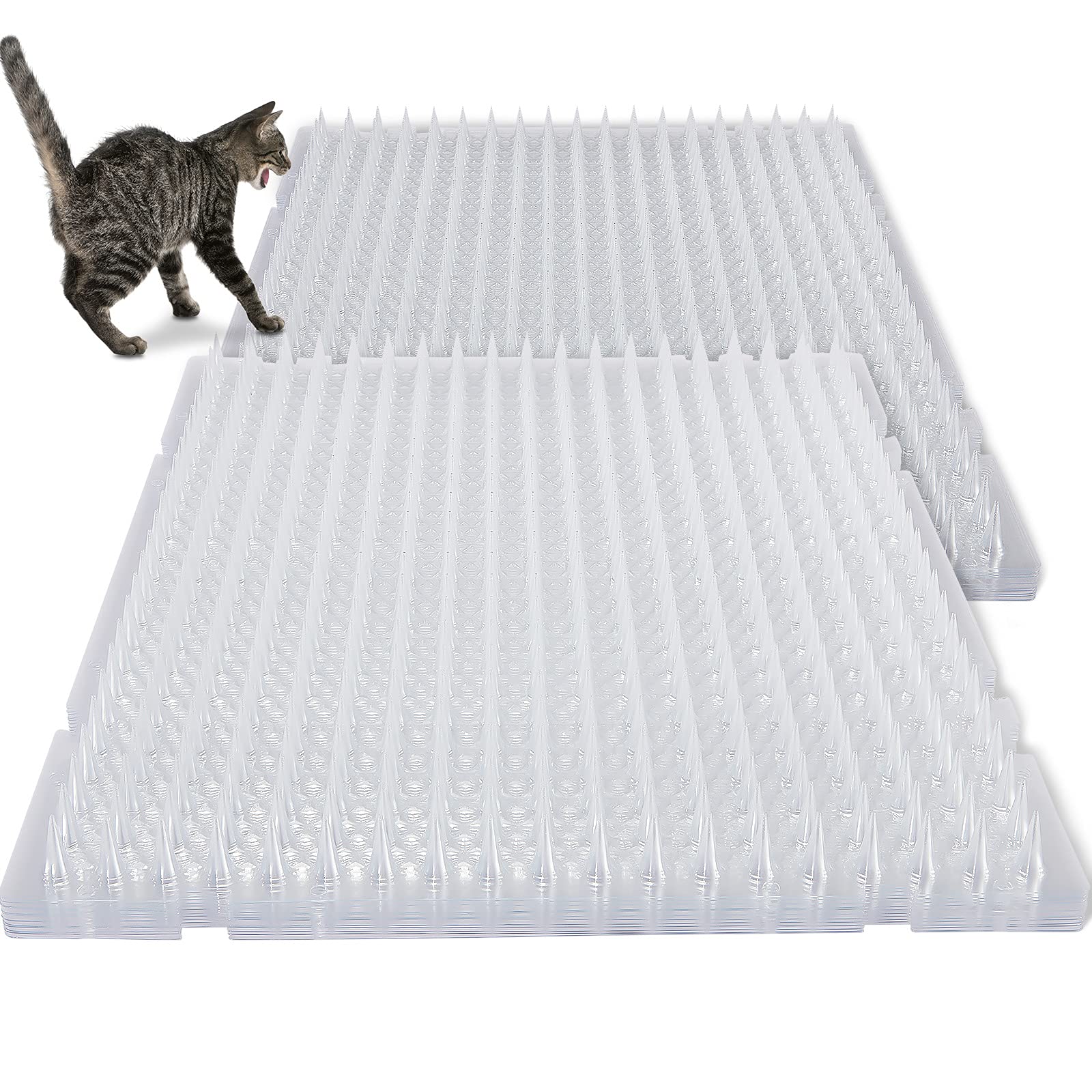 Nuanchu cat deterrent mat with spikes placed on sofa to deter climbing.