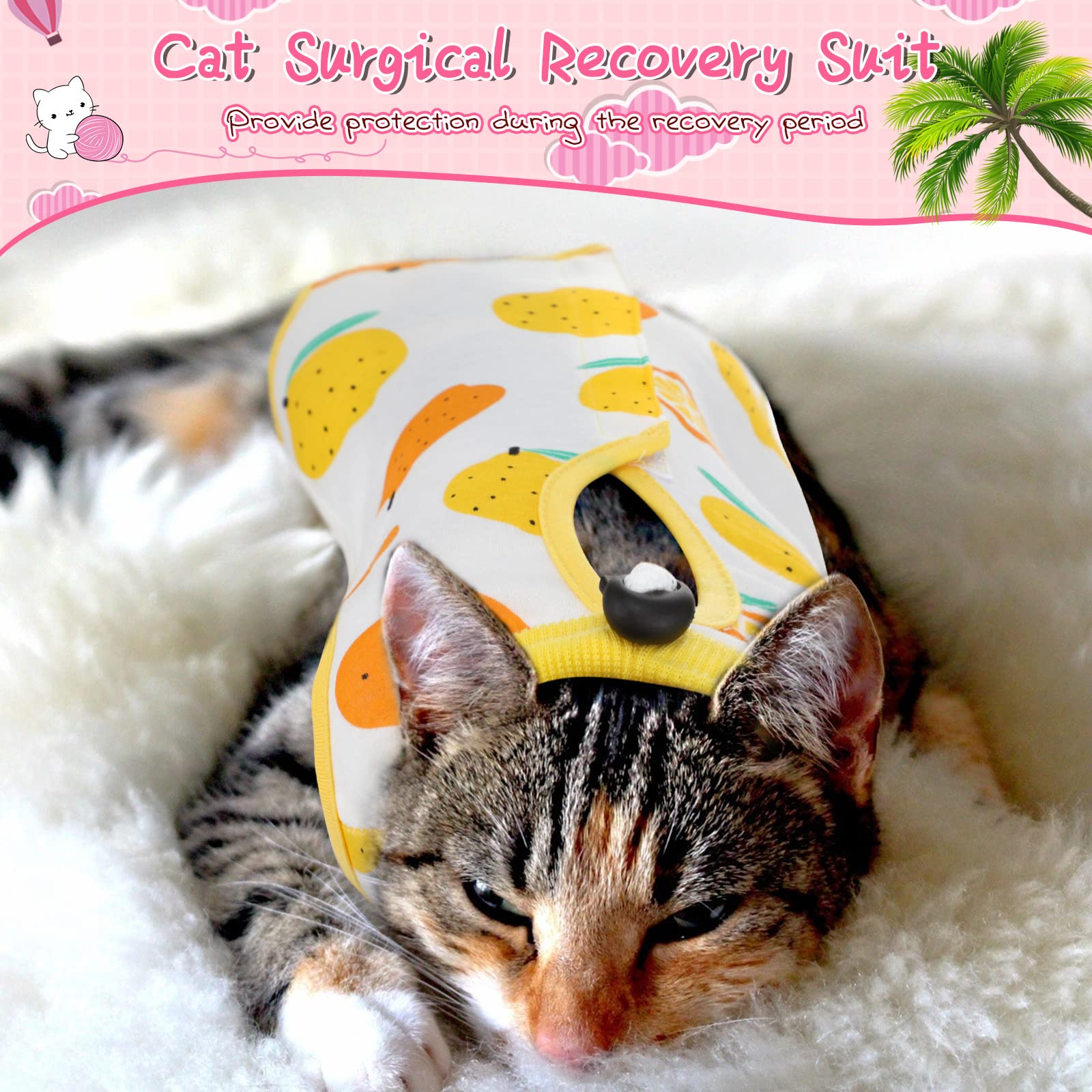 Nuanchu cat recovery suit large size offers roomier back length for active cats