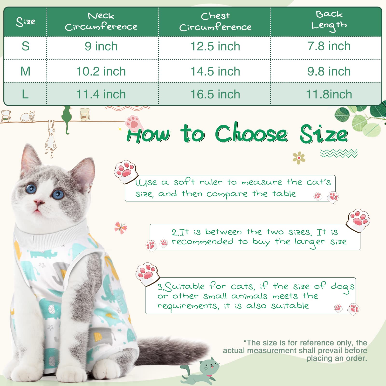 Nuanchu cat recovery suit soft modal fabric for comfortable wear